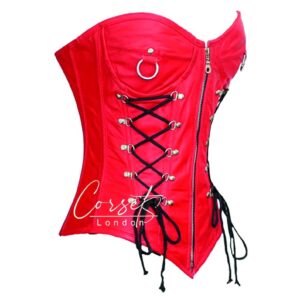 Genuine Leather Overbust Tight Shaper zipper closure corset, steel boned, Available in a range of colours