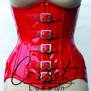 Red PVC Steampunk full Steel Boned Under bust Corset