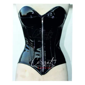 Sweetheart bust line PVC Over bust zipper closure corset