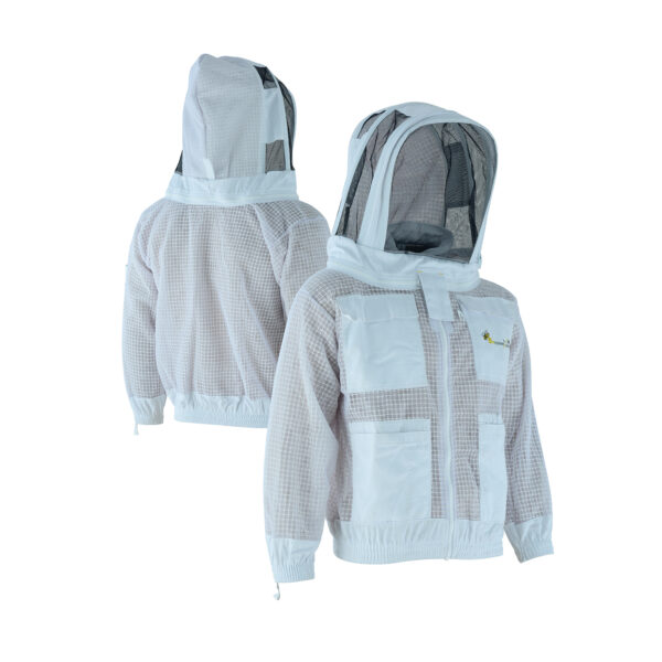 Beekeeping Jacket for Men & Women – 3-Layer Ultra Vented with Fencing Veil for Maximum Sting Protection | White